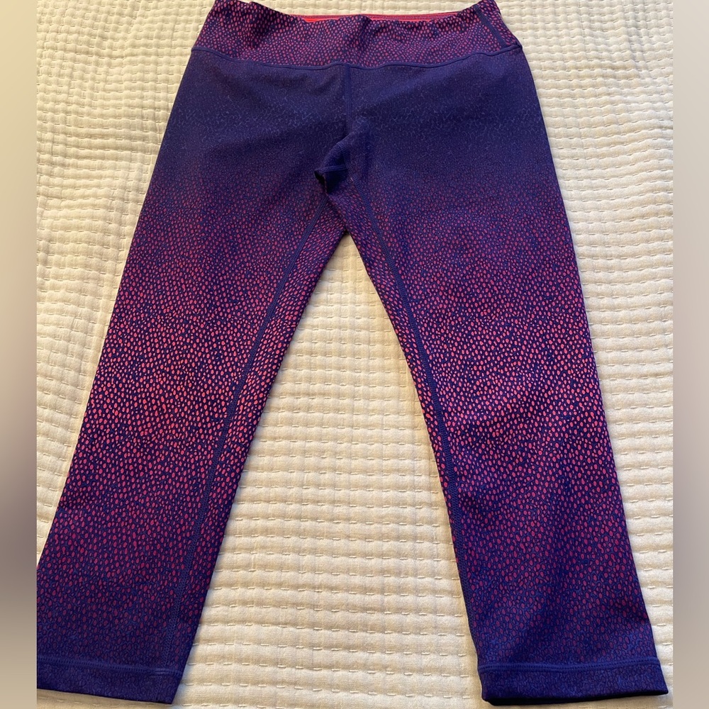 Zella Vibrant Purple Ombre Leggings With Elastic Waistband